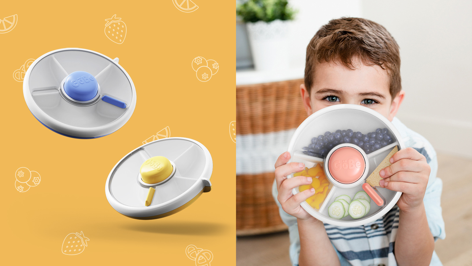 The GoBe Snack Spinner is the most fun snack spinner on the market.it's  as easy as push, spin, snack, and repeat!